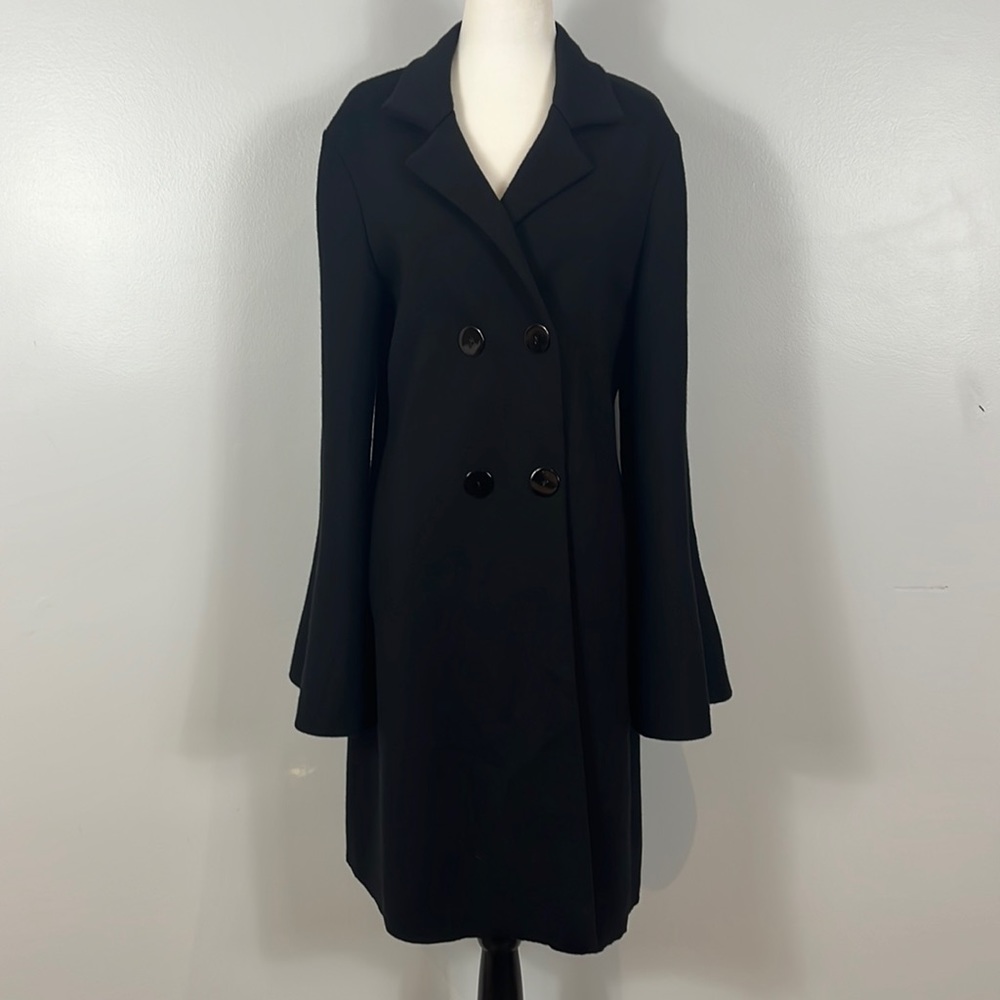 D. Exterior Black Wool Knit Sweater Jacket made in Italy